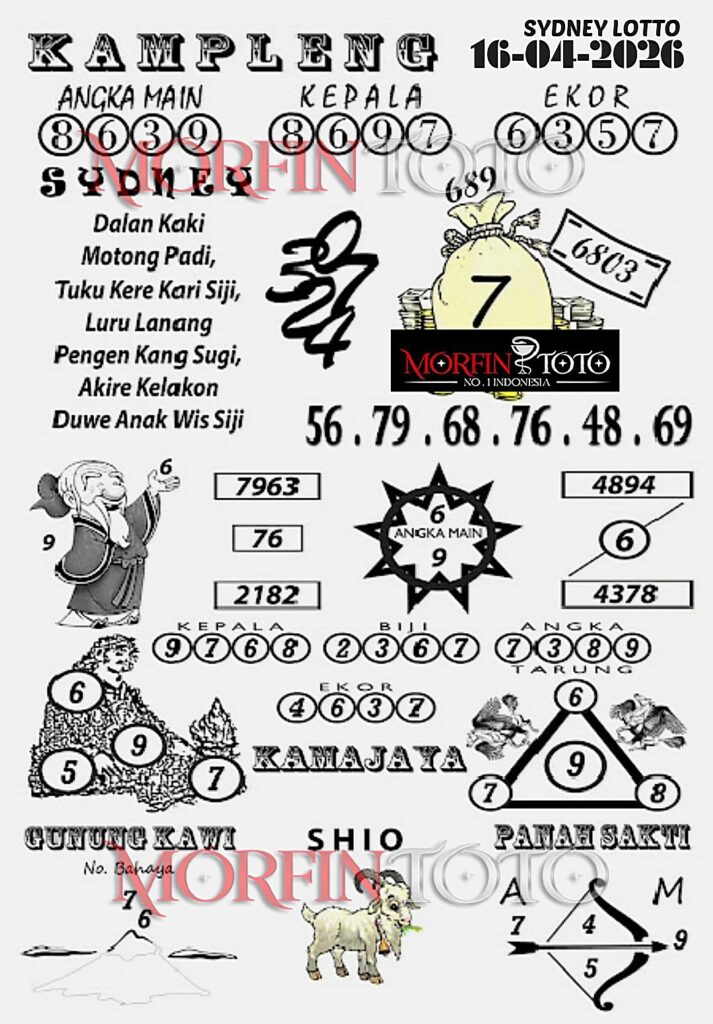 SYAIR TOGEL KAMPLENG SYDNEY LOTTO 16 APRIL 2026