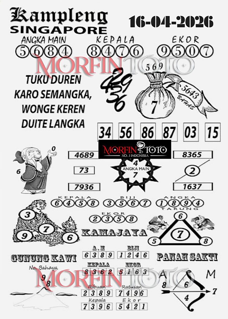 SYAIR TOGEL SINGAPORE KAMPLENG 16 MARET 2026