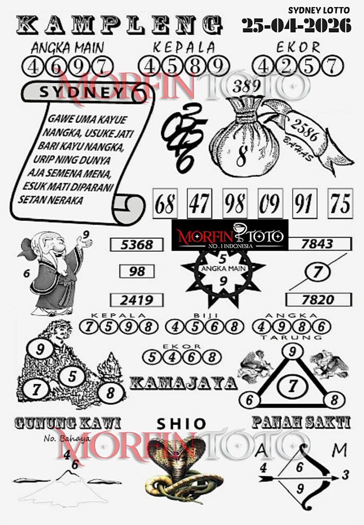 SYAIR TOGEL KAMPLENG SYDNEY LOTTO 25 APRIL 2026