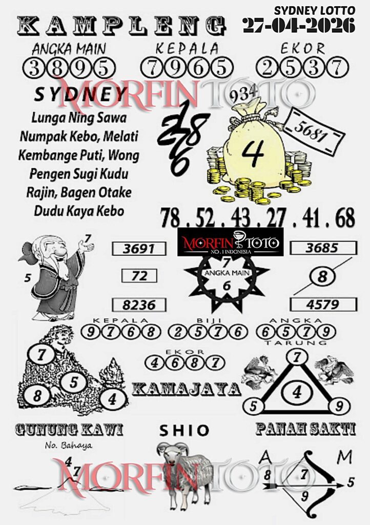 SYAIR TOGEL KAMPLENG SYDNEY LOTTO 27 APRIL 2026