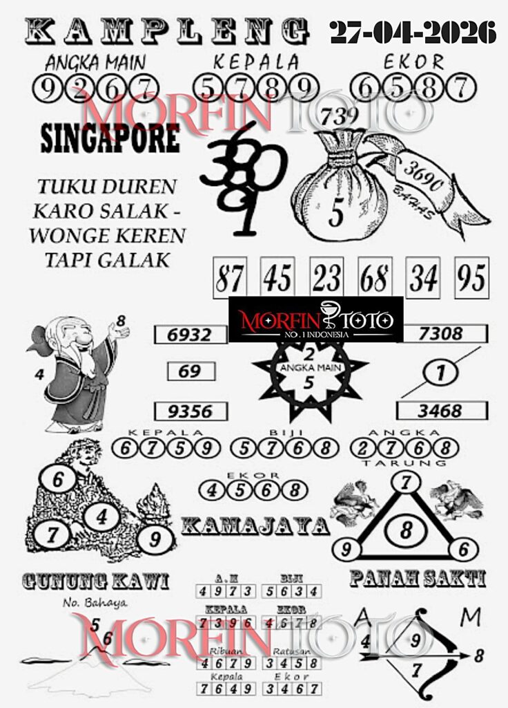 SYAIR TOGEL SINGAPORE KAMPLENG 27 MARET 2026