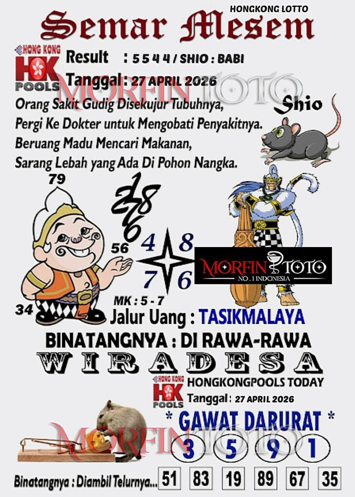 SYAIR TOGEL SEMAR MESEM  HONGKONG LOTTO 27 APRIL 2026