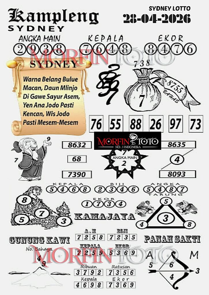 SYAIR TOGEL KAMPLENG SYDNEY LOTTO 28 APRIL 2026