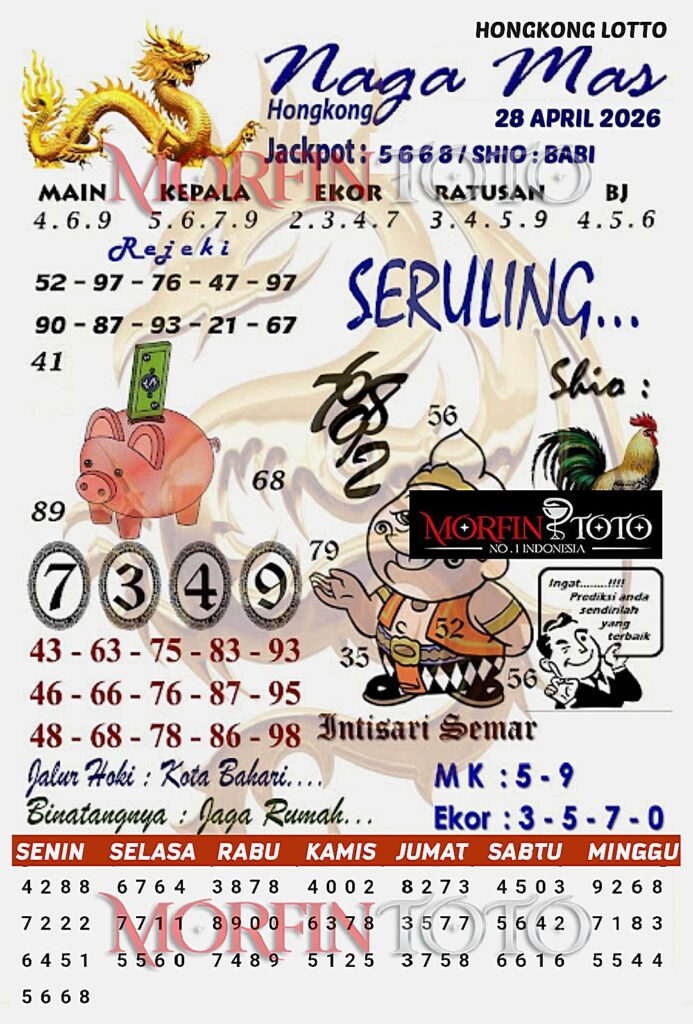 SYAIR TOGEL NAGA MAS  HONGKONG LOTTO 28 APRIL 2026
