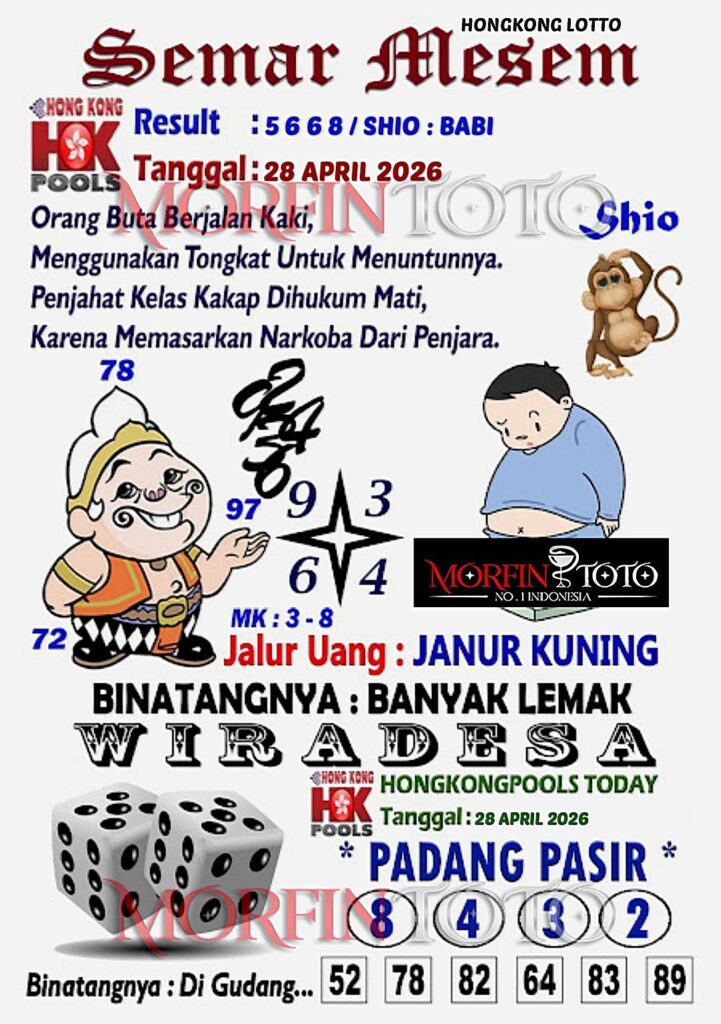 SYAIR TOGEL SEMAR MESEM  HONGKONG LOTTO 28 APRIL 2026