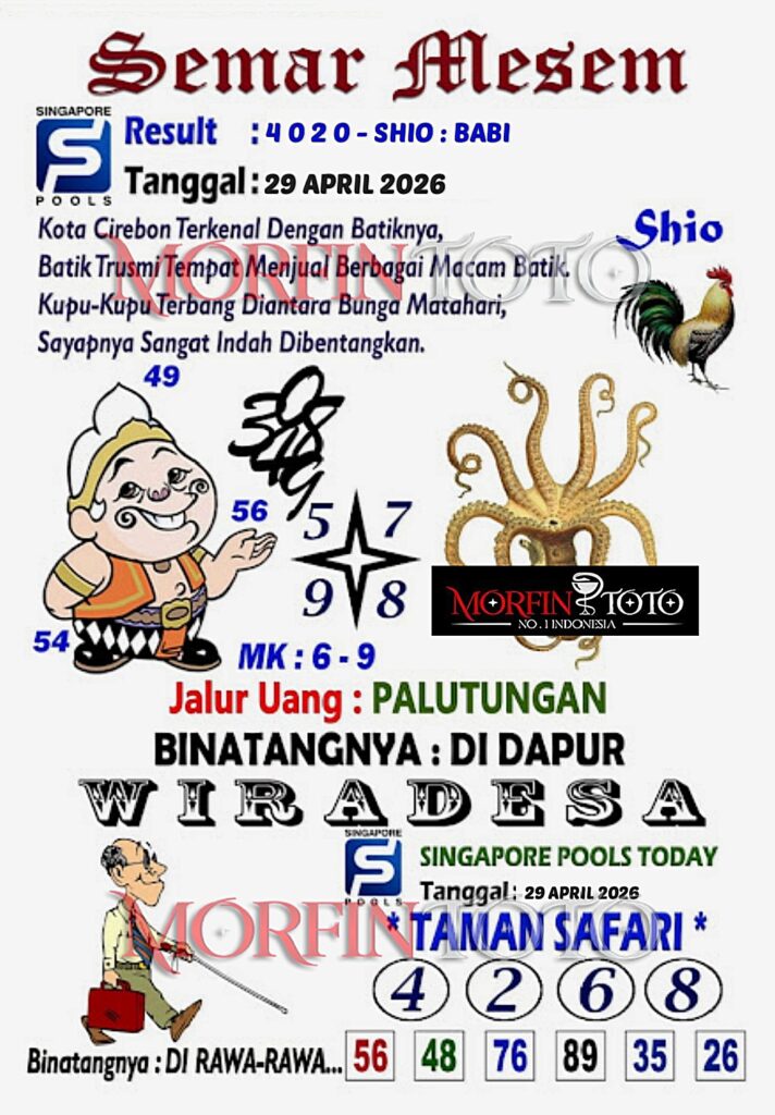 SYAIR TOGEL SINGAPORE SEMAR MESEM 29 APRIL 2026