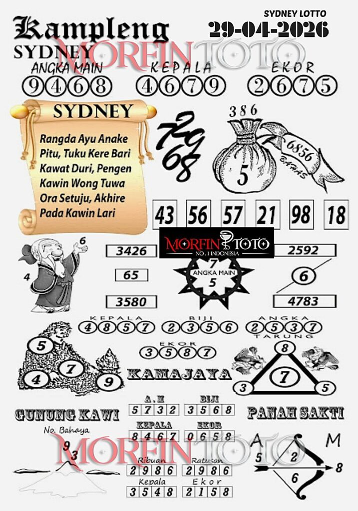 SYAIR TOGEL KAMPLENG SYDNEY LOTTO 29 APRIL 2026