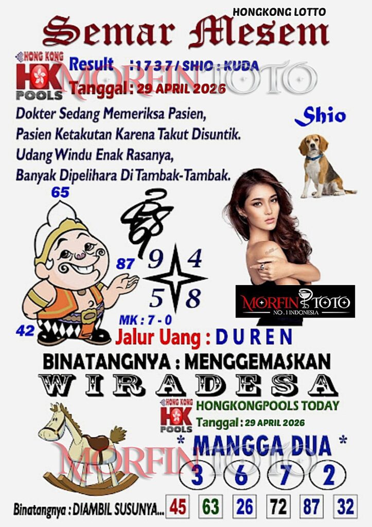 SYAIR TOGEL SEMAR MESEM  HONGKONG LOTTO 29 APRIL 2026