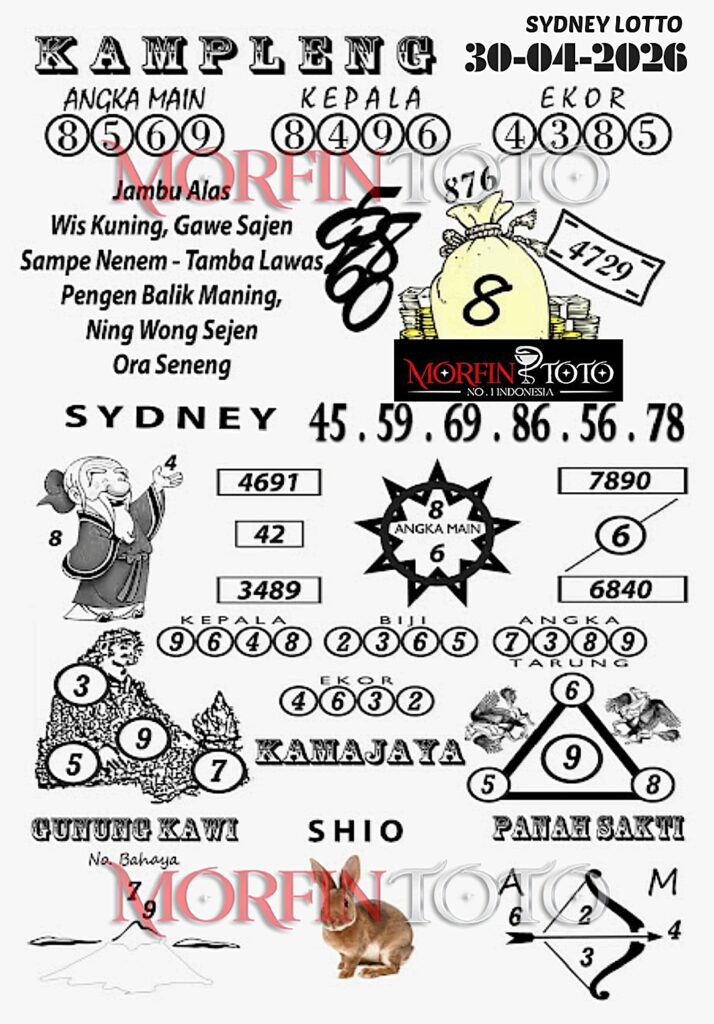 SYAIR TOGEL KAMPLENG SYDNEY LOTTO 30 APRIL 2026