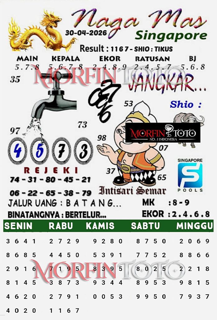 SYAIR TOGEL SINGAPORE NAGA MAS 30 APRIL 2026