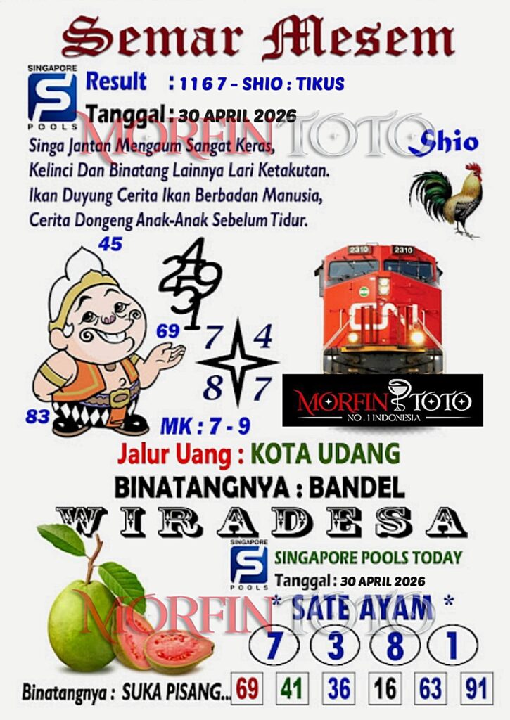 SYAIR TOGEL SINGAPORE SEMAR MESEM 30 APRIL 2026