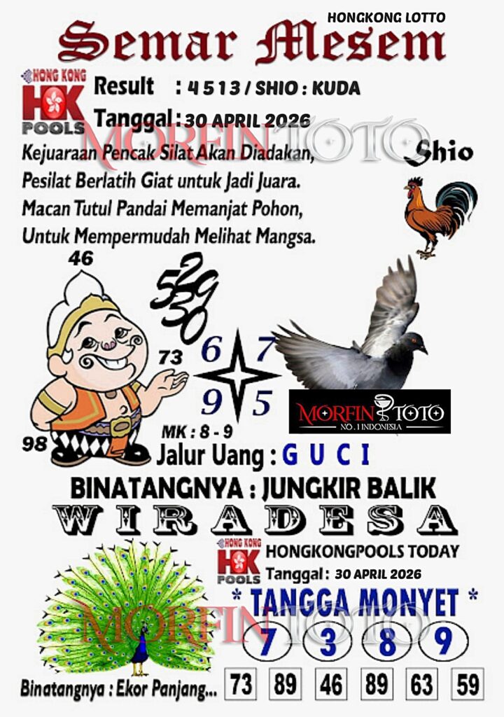 SYAIR TOGEL SEMAR MESEM  HONGKONG LOTTO 30 APRIL 2026
