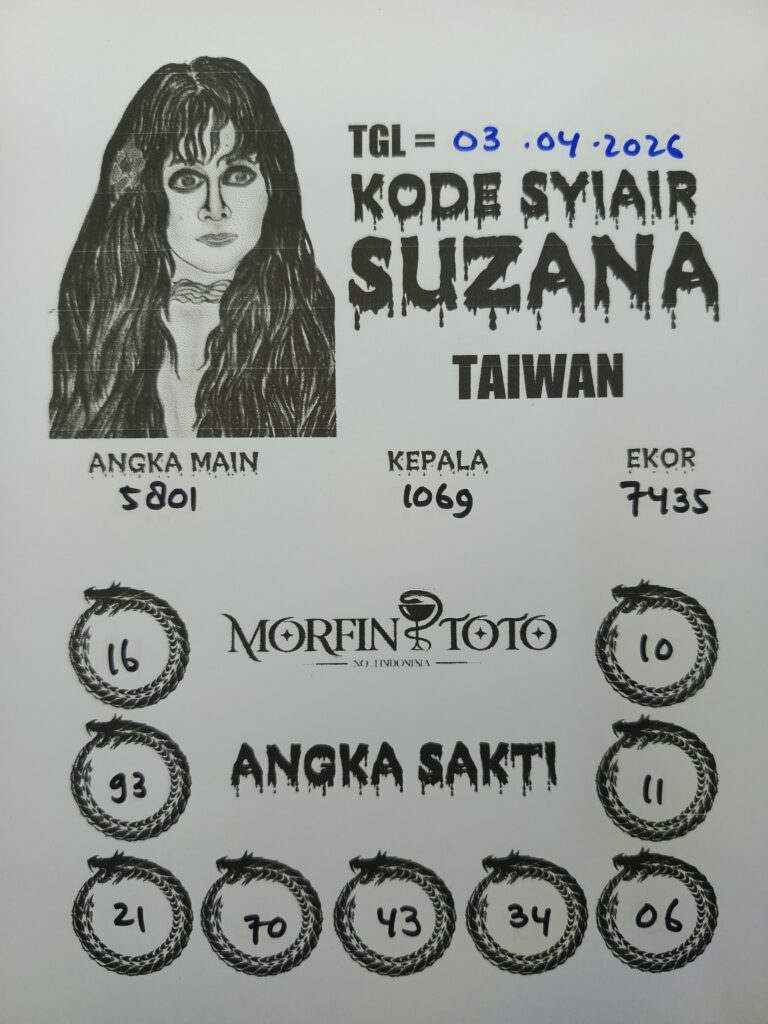 SYAIR TOGEL SUZANA TAIWAN  03 APRIL 2026