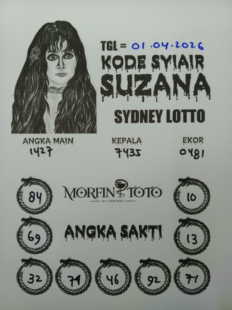 SYAIR TOGEL SUZANA SYDNEY LOTTO 01 APRIL 2026