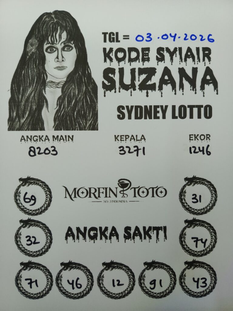 SYAIR TOGEL SUZANA SYDNEY LOTTO 03 APRIL 2026