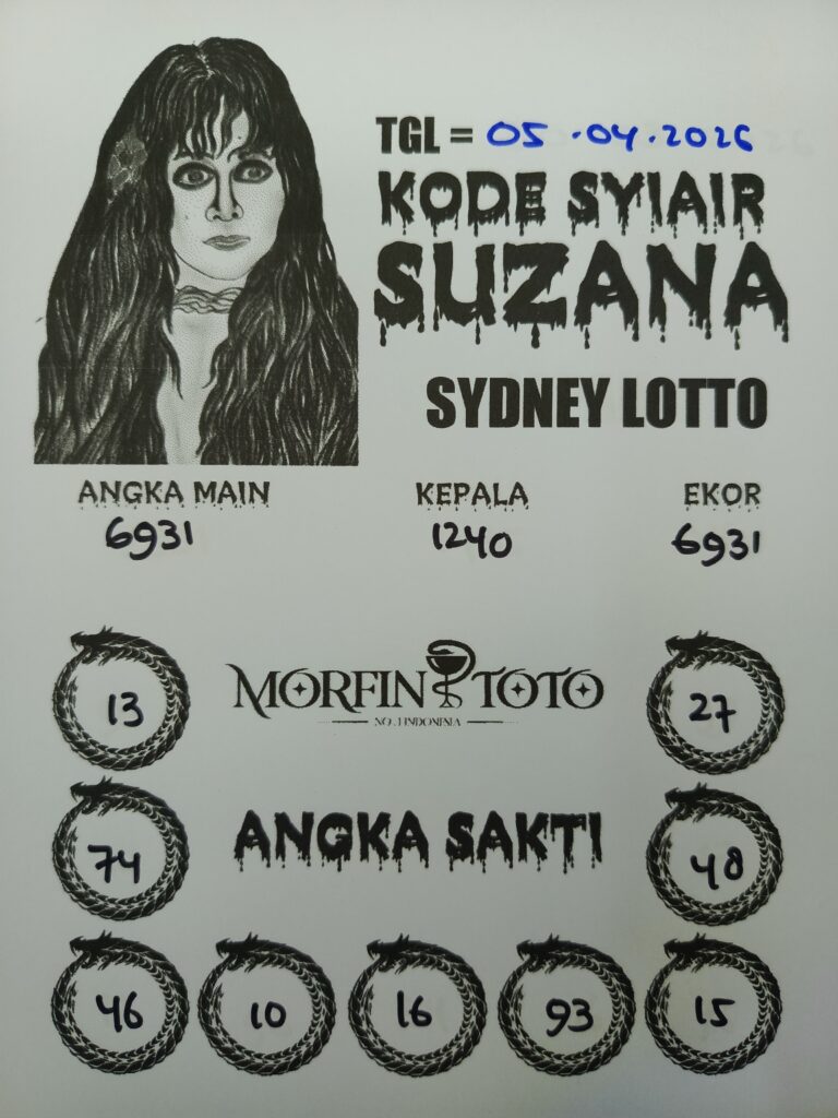 SYAIR TOGEL SUZANA SYDNEY LOTTO 05 APRIL 2026