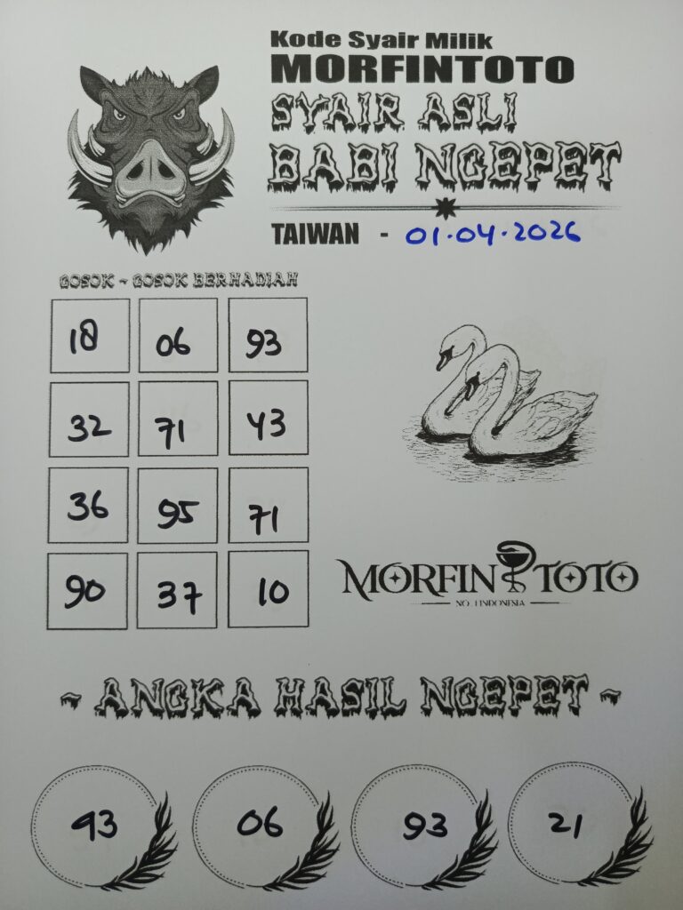 SYAIR TOGEL BABI NGEPET TAIWAN 01 APRIL 2026
