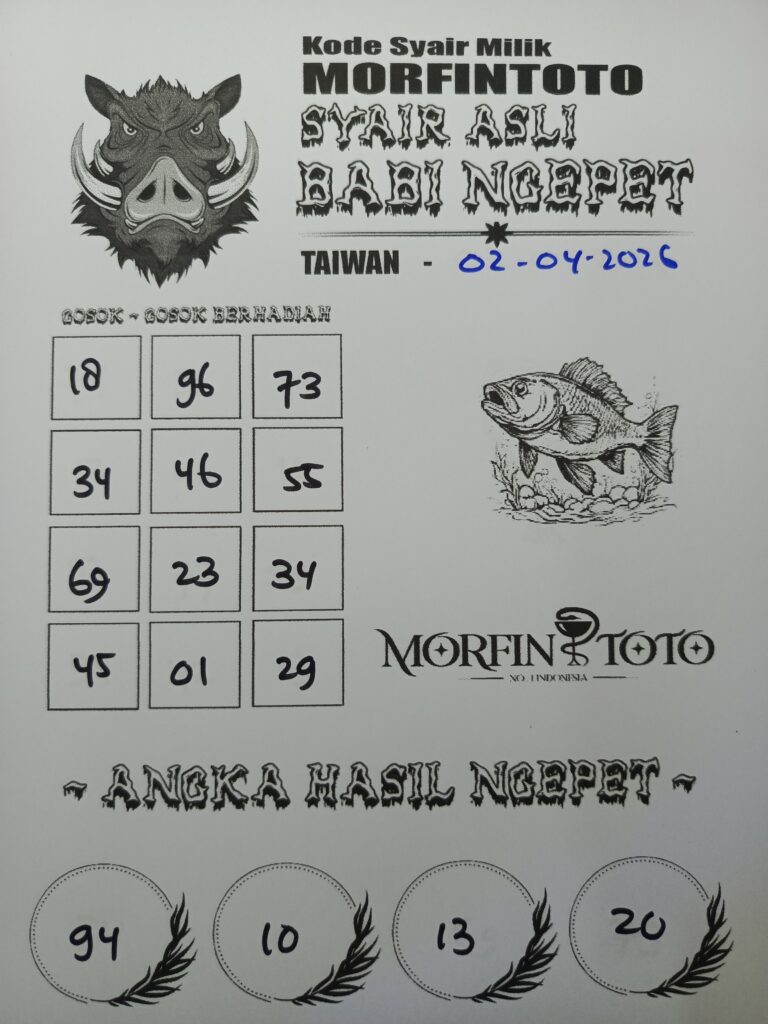 SYAIR TOGEL BABI NGEPET TAIWAN 02 APRIL 2026