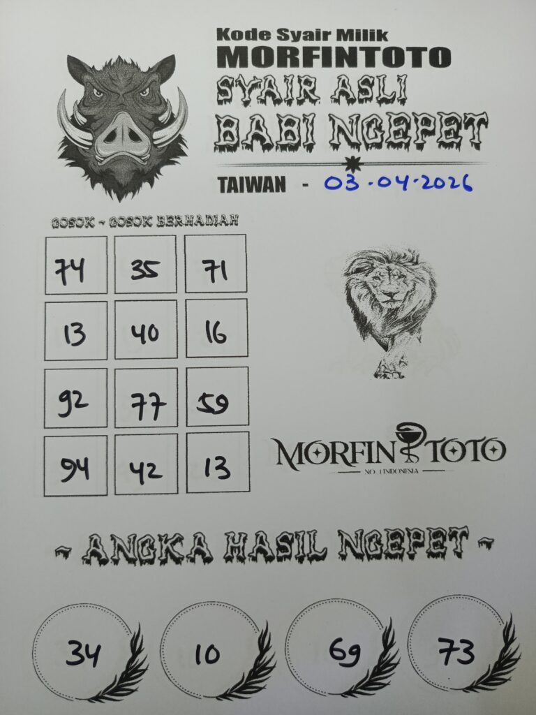 SYAIR TOGEL BABI NGEPET TAIWAN 03 APRIL 2026