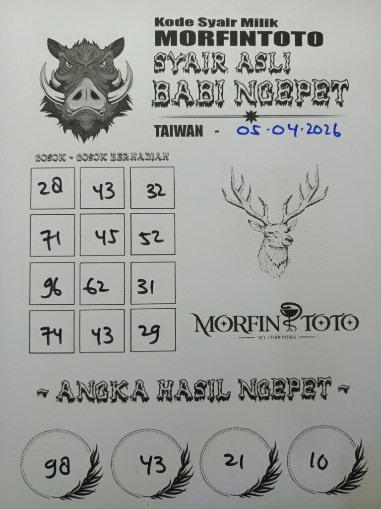 SYAIR TOGEL BABI NGEPET TAIWAN 05 APRIL 2026