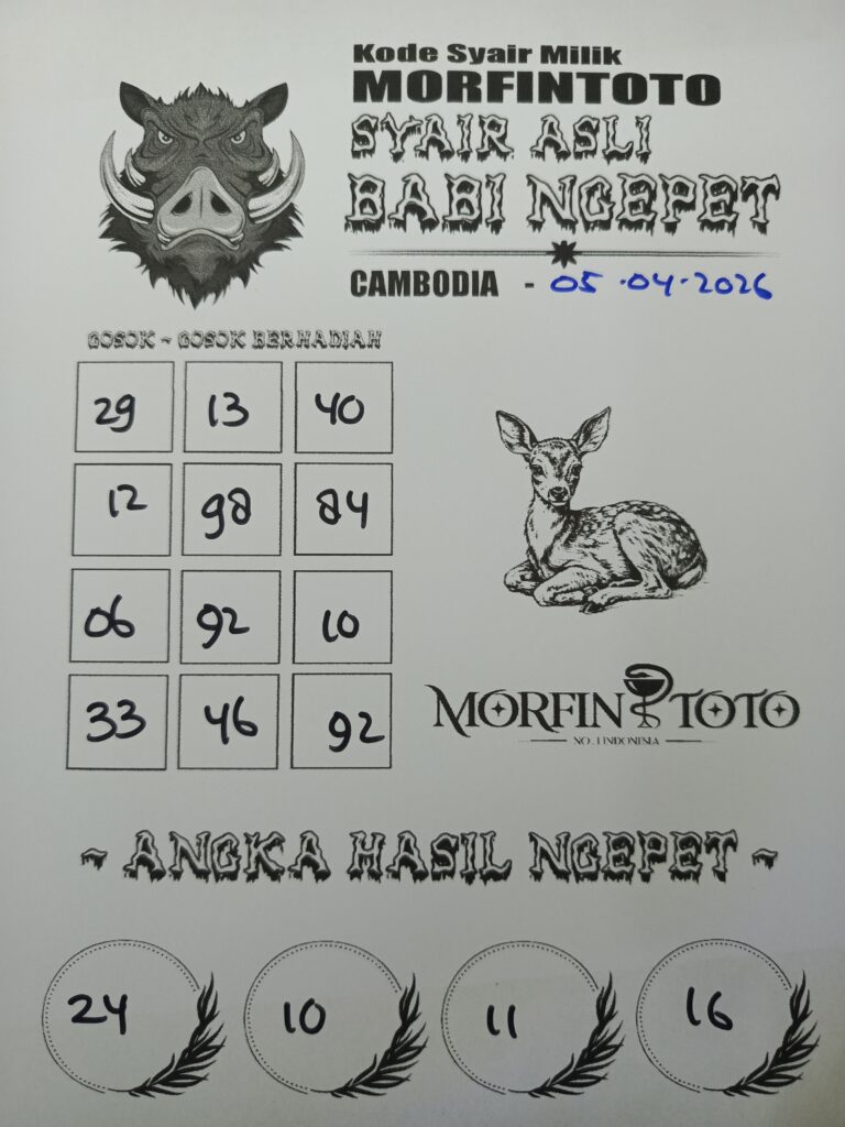 SYAIR TOGEL BABI NGEPET CAMBODIA 05 APRIL 2026