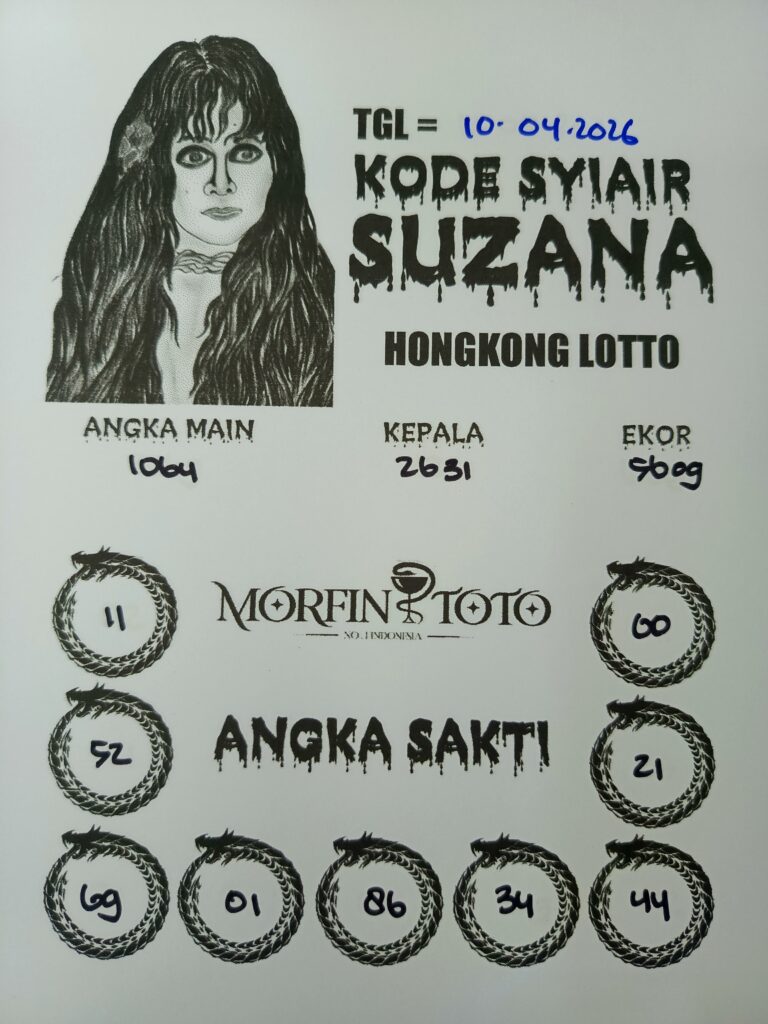 SYAIR TOGEL SUZANA  HONGKONG LOTTO 10 APRIL 2026