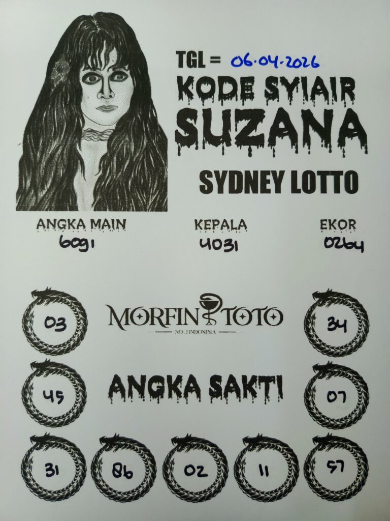 SYAIR TOGEL SUZANA SYDNEY LOTTO 06 APRIL 2026