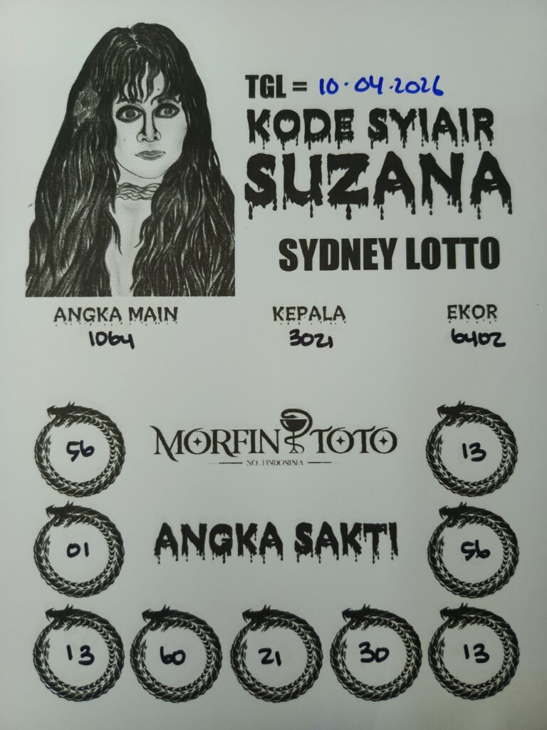 SYAIR TOGEL SUZANA SYDNEY LOTTO 10 APRIL 2026