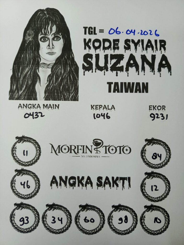 SYAIR TOGEL SUZANA TAIWAN  06 APRIL 2026
