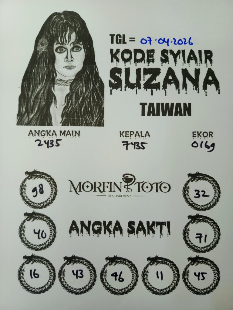 SYAIR TOGEL SUZANA TAIWAN  07 APRIL 2026