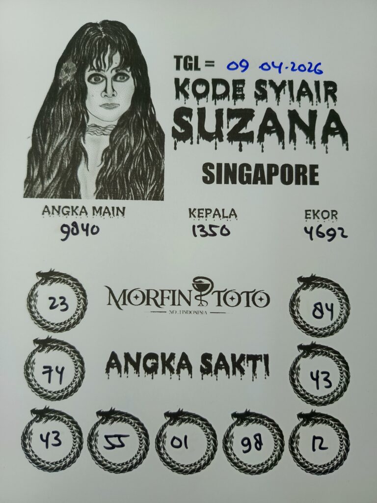 SYAIR TOGEL SINGAPORE SUZANA  09 APRIL 2026
