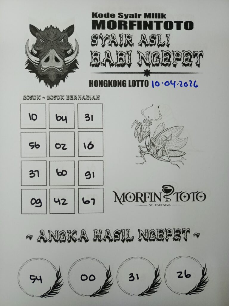 SYAIR TOGEL BABI NGEPET HONGKONG LOTTO 10 APRIL 2026