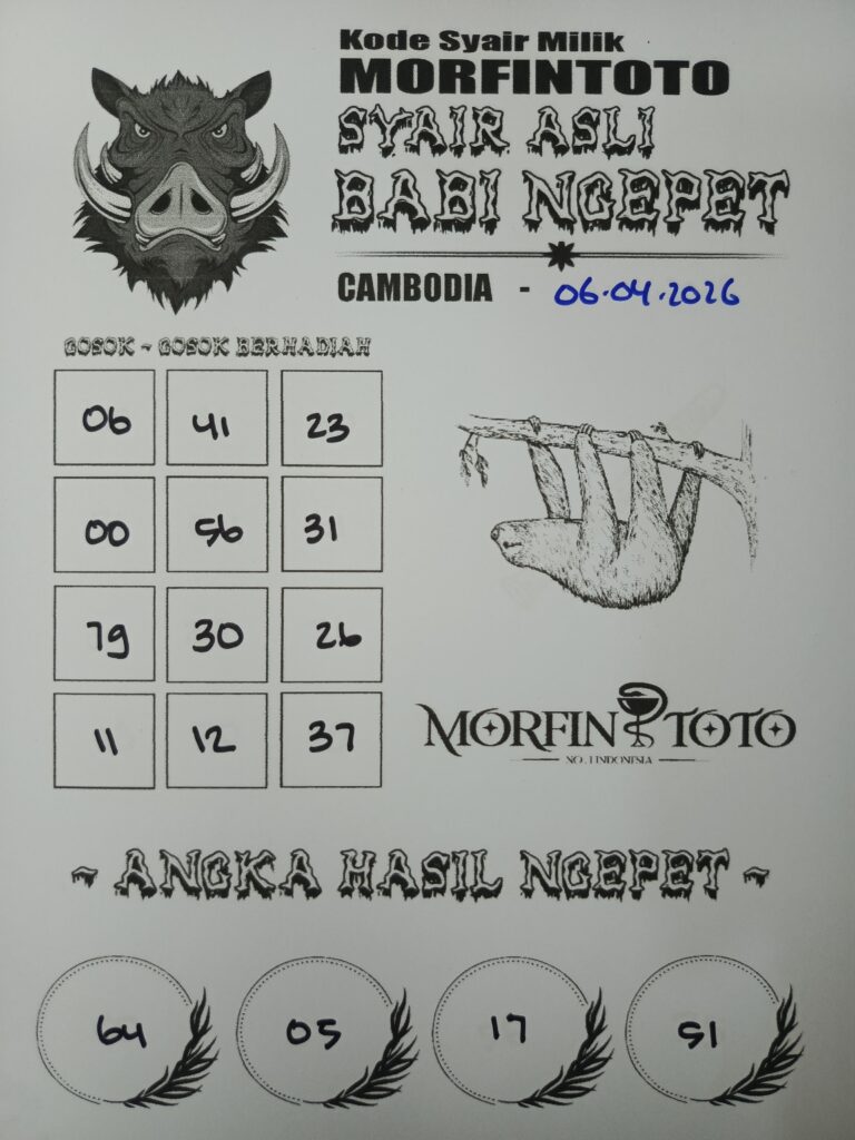 SYAIR TOGEL BABI NGEPET CAMBODIA 06 APRIL 2026