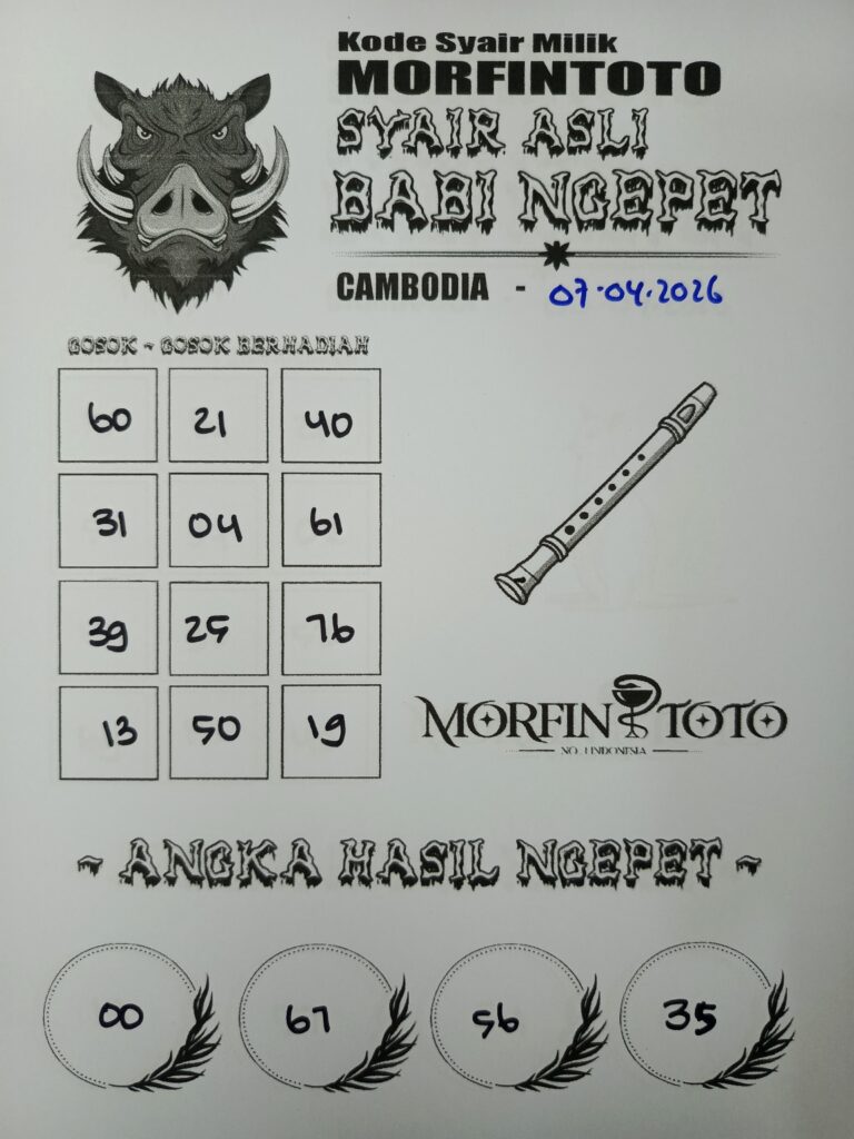 SYAIR TOGEL BABI NGEPET CAMBODIA 07 APRIL 2026