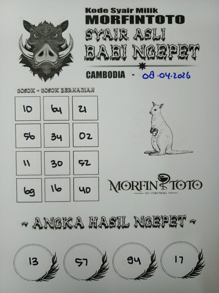 SYAIR TOGEL BABI NGEPET CAMBODIA 08 APRIL 2026