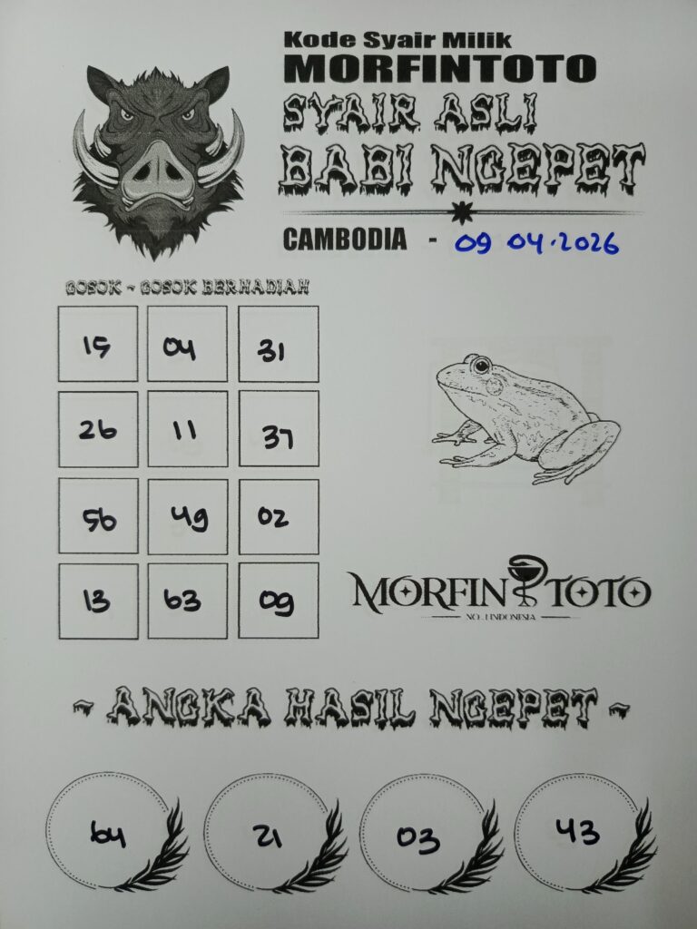 SYAIR TOGEL BABI NGEPET CAMBODIA 09 APRIL 2026