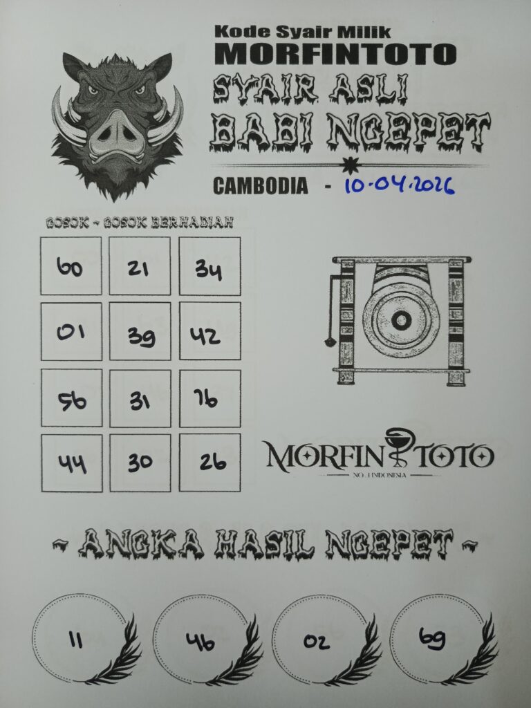 SYAIR TOGEL BABI NGEPET CAMBODIA 10 APRIL 2026