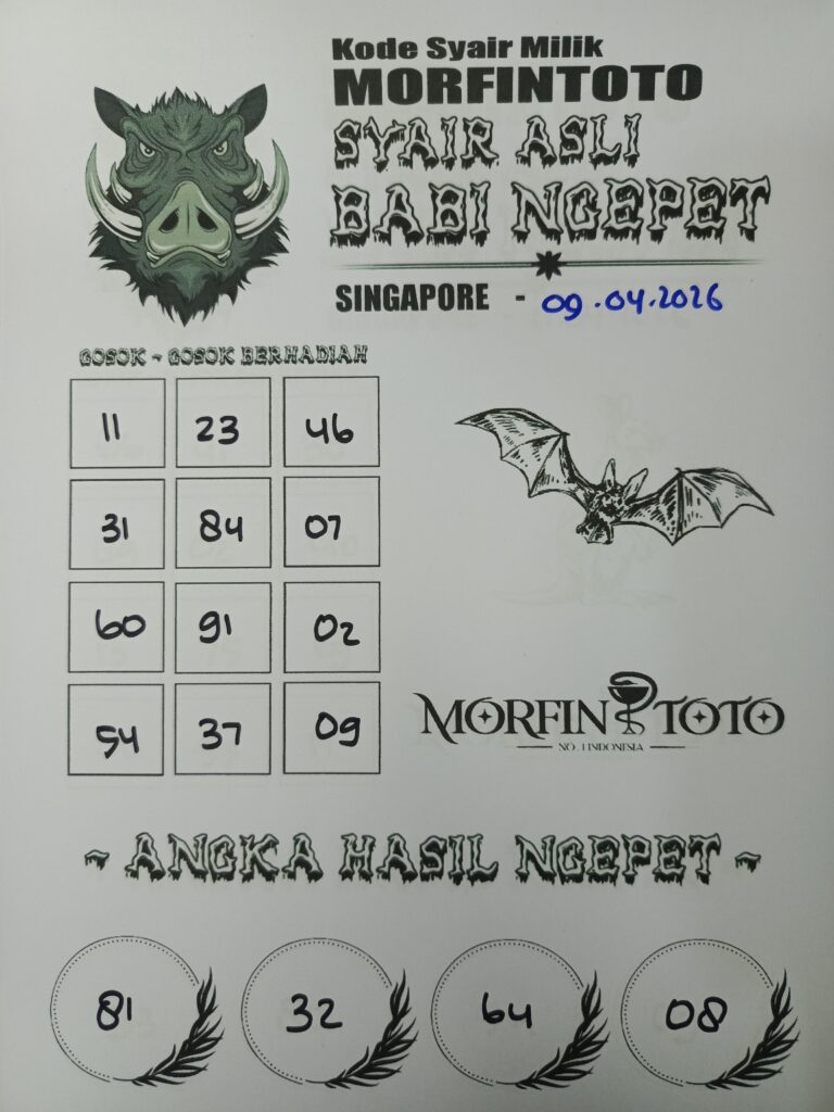 SYAIR TOGEL SINGAPORE BABI NGEPET 09 APRIL 2026