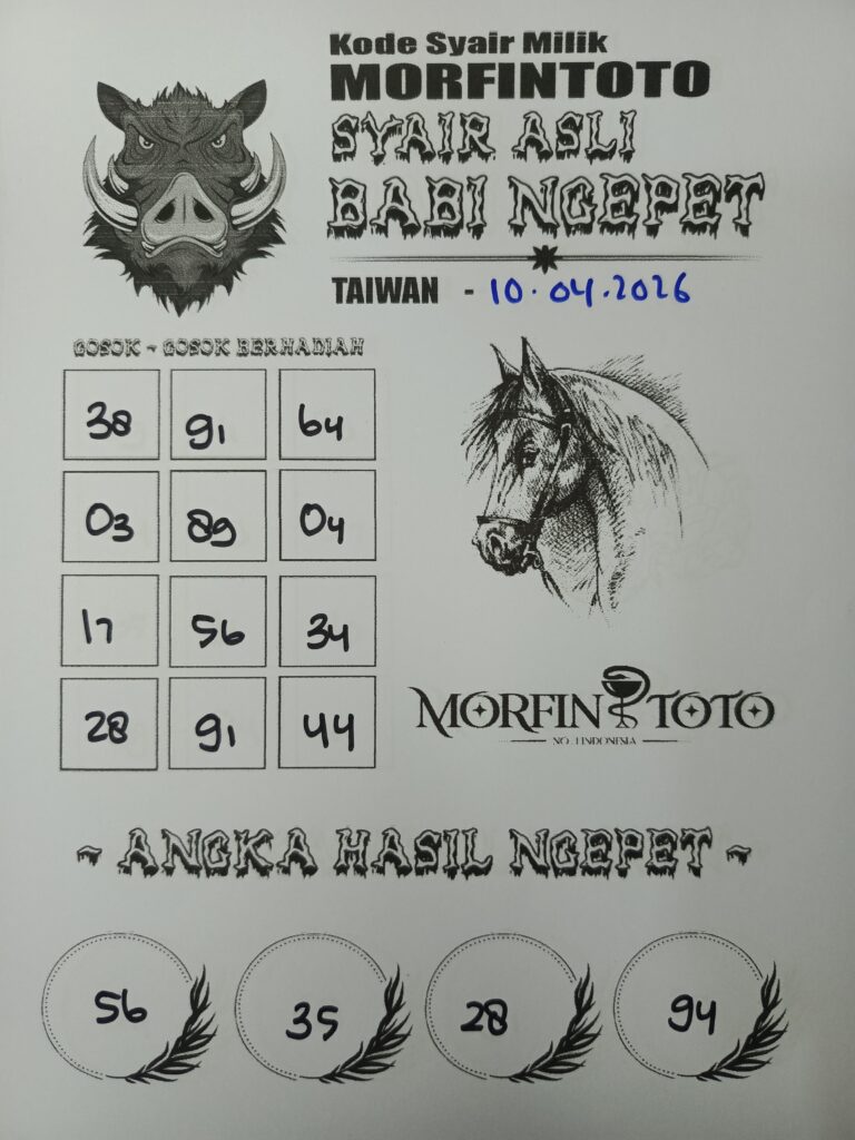 SYAIR TOGEL BABI NGEPET TAIWAN 10 APRIL 2026