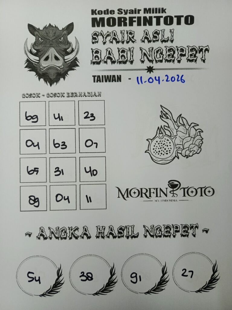 SYAIR TOGEL BABI NGEPET TAIWAN 11 APRIL 2026