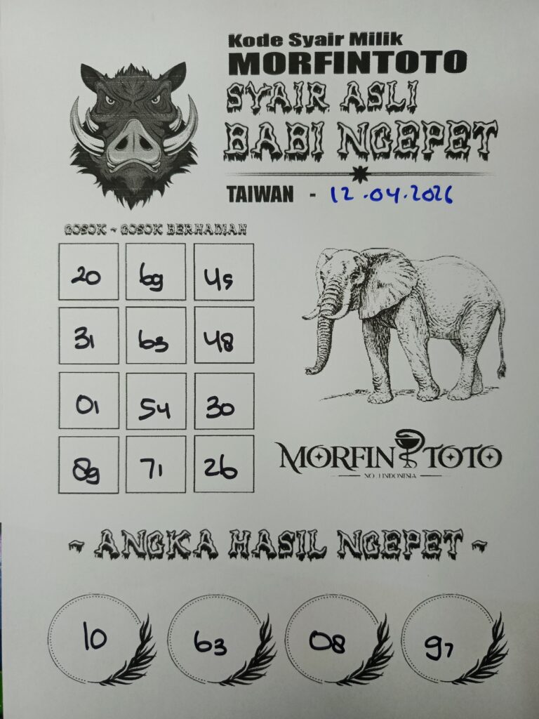 SYAIR TOGEL BABI NGEPET TAIWAN 12 APRIL 2026