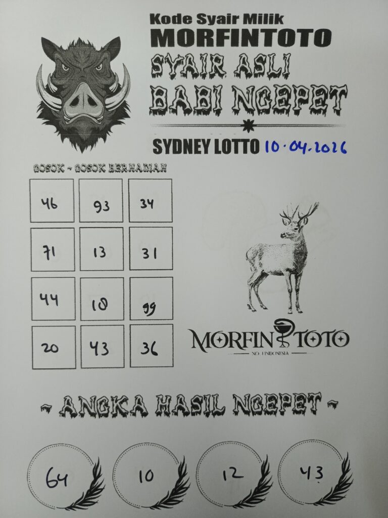 SYAIR TOGEL BABI NGEPET SYDNEY LOTTO 10 APRIL 2026