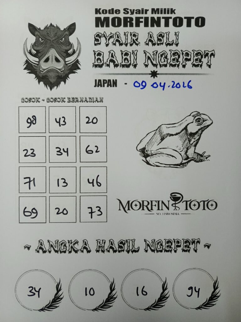SYAIR TOGEL BABI NGEPET JAPAN 09 APRIL 2026