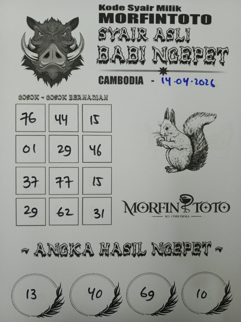 SYAIR TOGEL BABI NGEPET CAMBODIA 14 APRIL 2026
