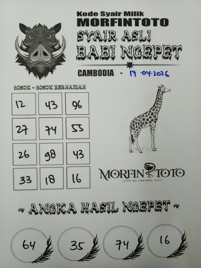 SYAIR TOGEL BABI NGEPET CAMBODIA 17 APRIL 2026
