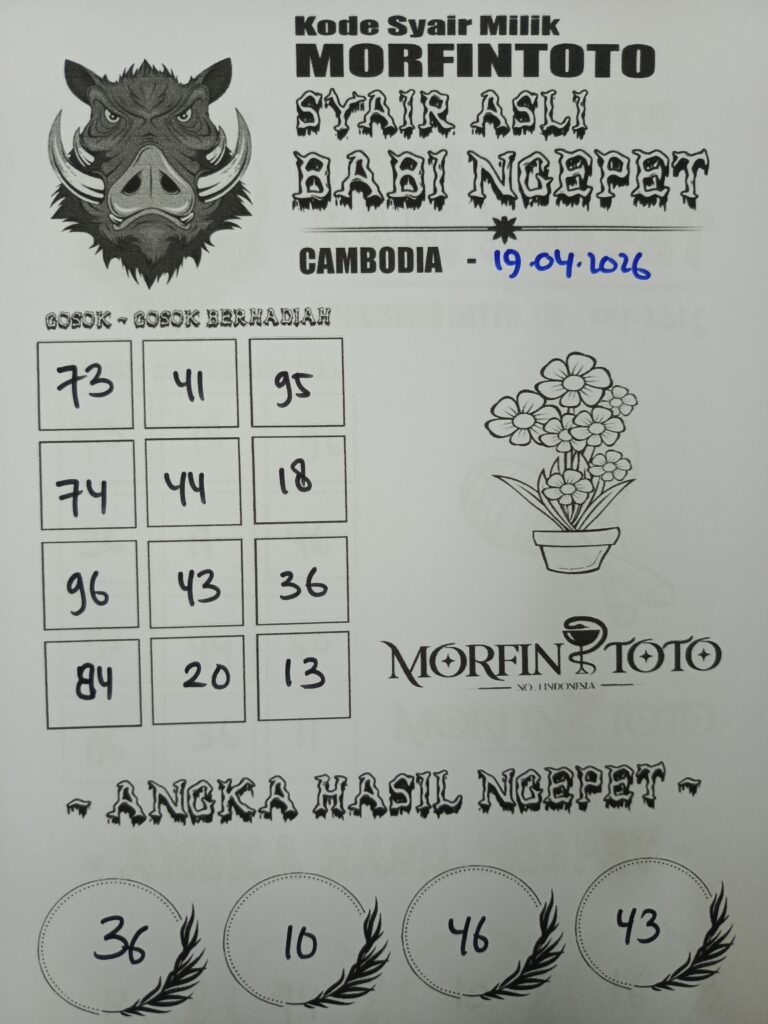 SYAIR TOGEL BABI NGEPET CAMBODIA 19 APRIL 2026