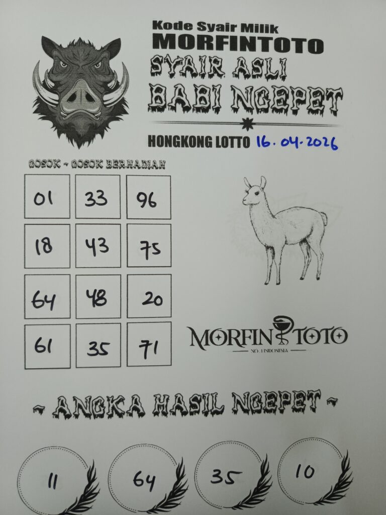 SYAIR TOGEL BABI NGEPET HONGKONG LOTTO 16 APRIL 2026