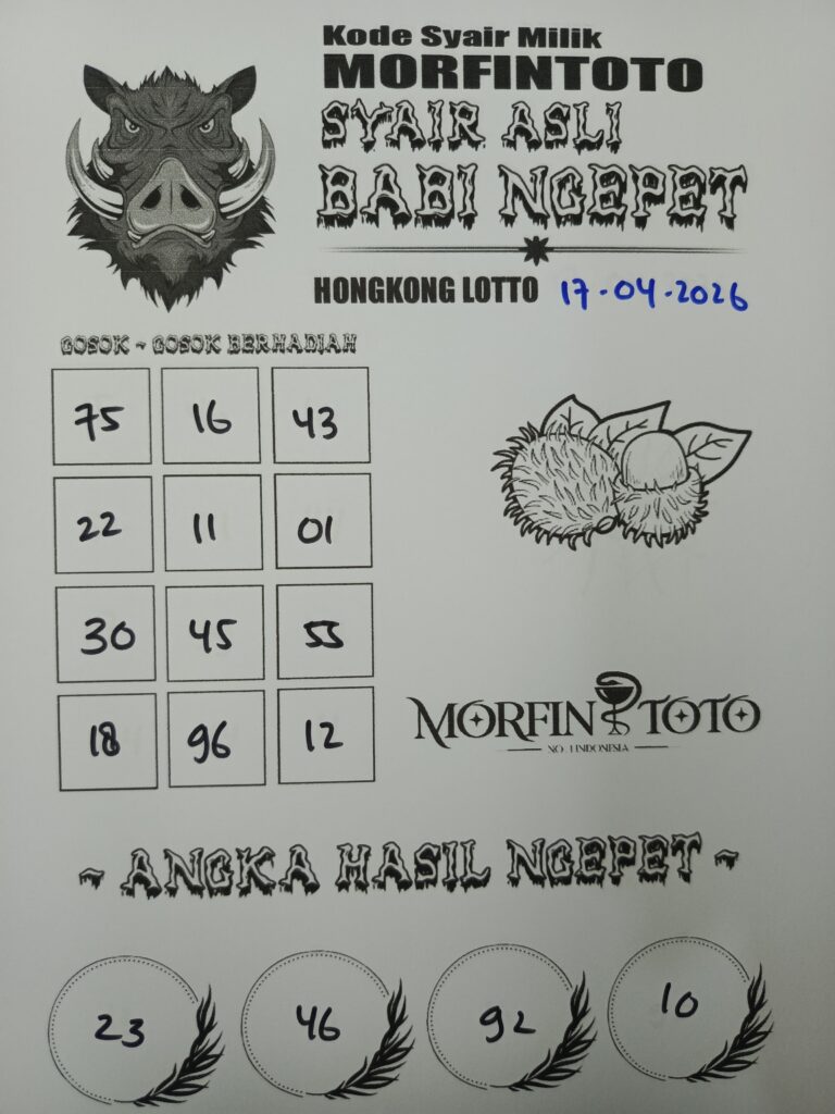 SYAIR TOGEL BABI NGEPET HONGKONG LOTTO 17 APRIL 2026