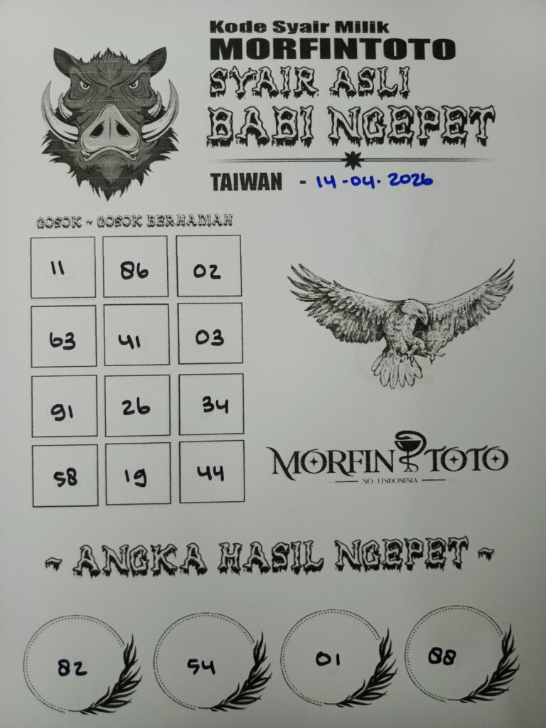 SYAIR TOGEL BABI NGEPET TAIWAN 14 APRIL 2026