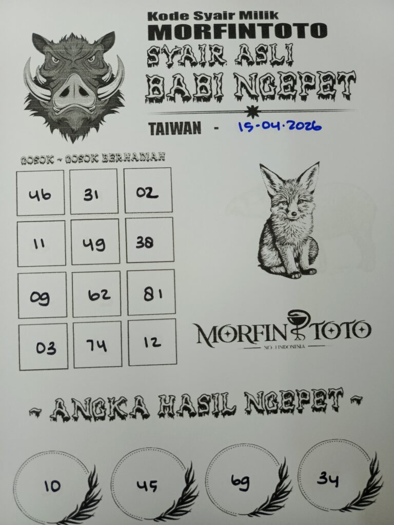 SYAIR TOGEL BABI NGEPET TAIWAN 15 APRIL 2026